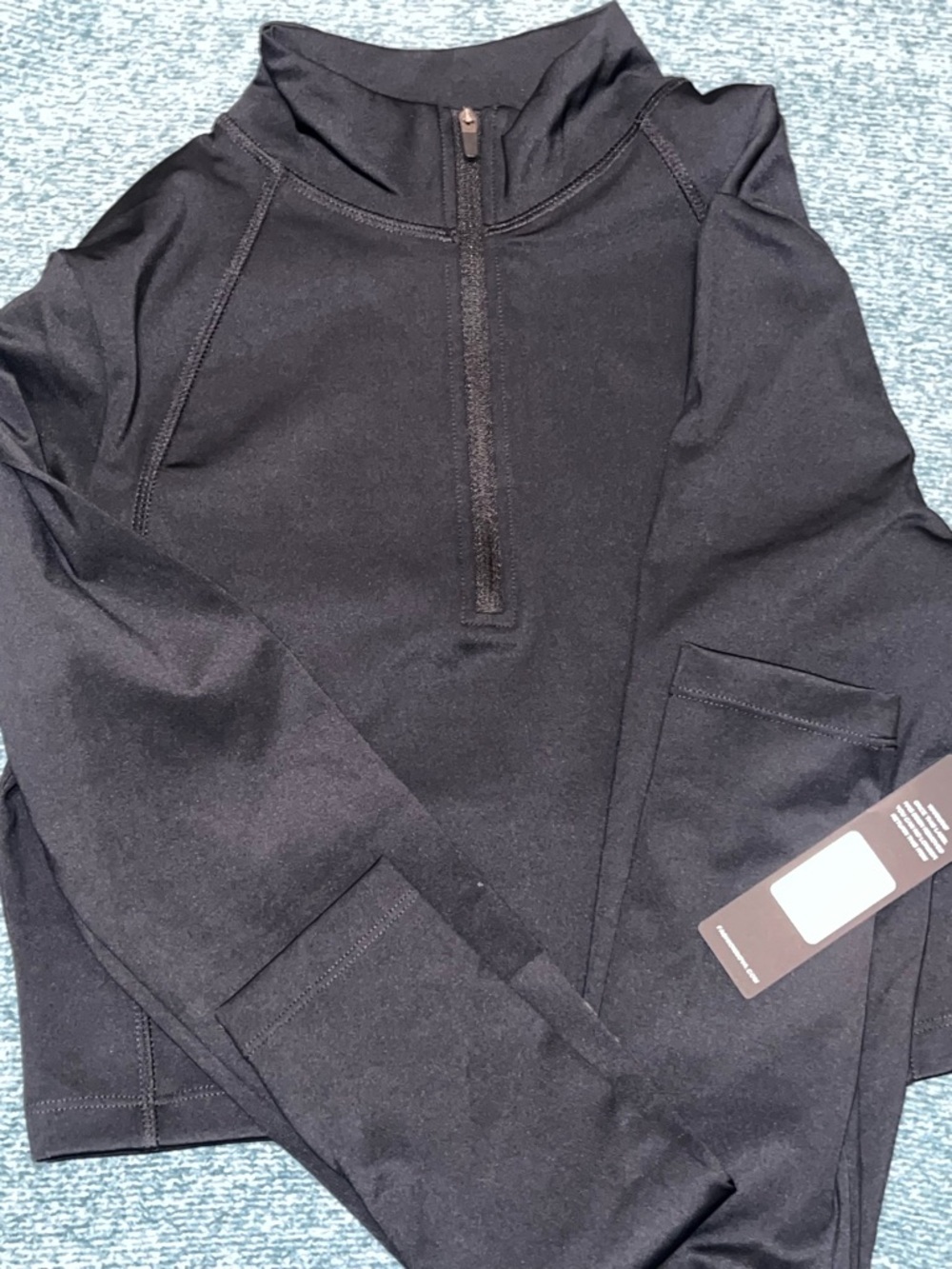 Fashion Nova Black Athletic Quarter-Zip Top